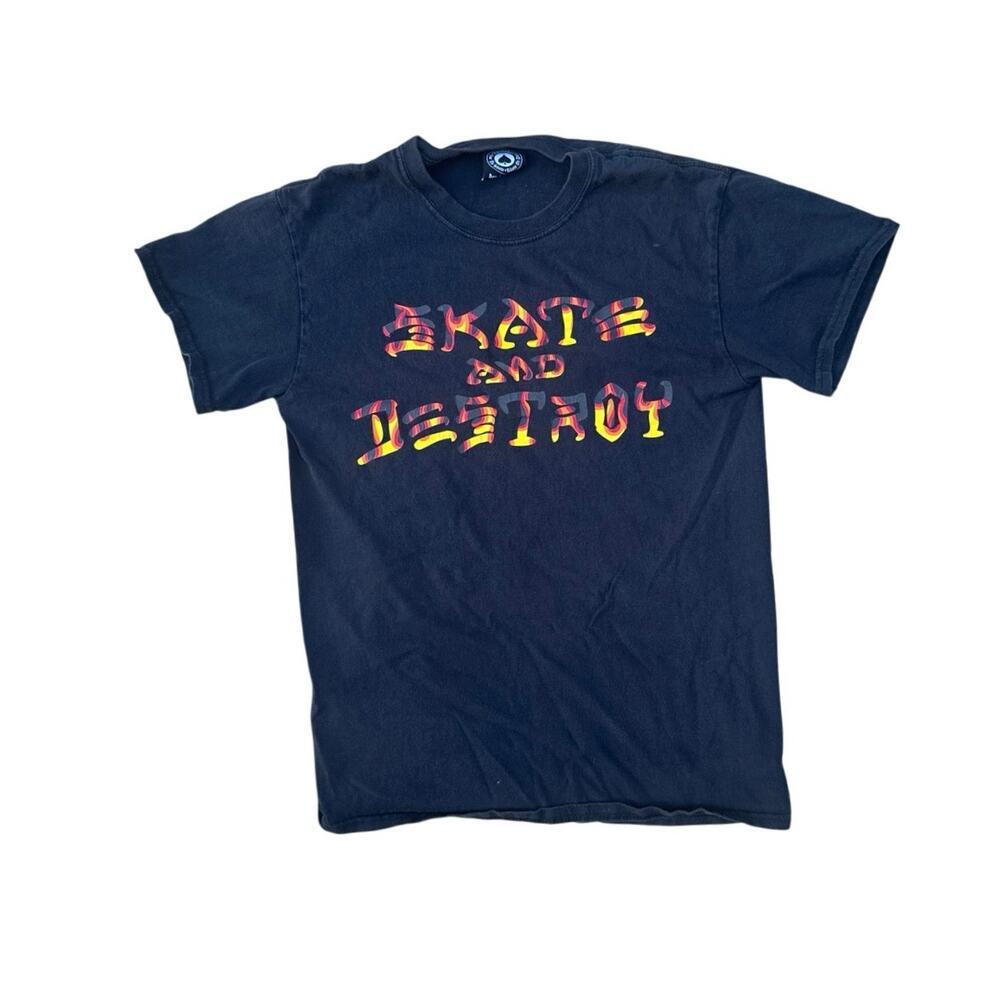 Thrasher Skate and Destroy T Shirt Mens Medium Black 100% Cotton Y2K 2000s